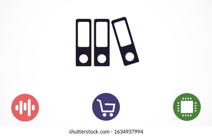 Binder icon design template glyph style.Binder icon notebook Element. Binder icon Notebook linear style sign for mobile concept and web design. Binder icon Filled archives super