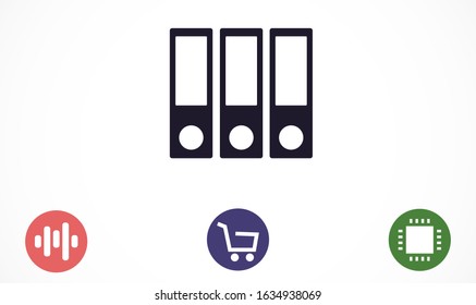 Binder icon design template glyph style.Binder icon notebook Element. Binder icon Notebook linear style sign for mobile concept and web design. Binder icon Filled archives super