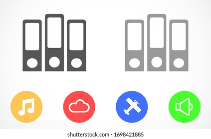 Binder icon design template glyph style.Binder icon notebook Element. Binder icon Notebook linear style sign for mobile concept and web design. Binder icon Filled archives super