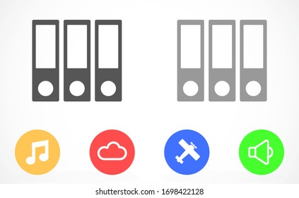 Binder icon design template glyph style.Binder icon notebook Element. Binder icon Notebook linear style sign for mobile concept and web design. Binder icon Filled archives super