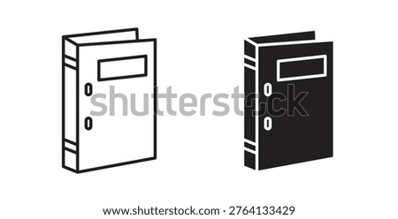Binder icon flat vector illustration. Black Thin Line Icon Emblem Concept
