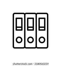 Binder Icon. Line Art Style Design Isolated On White Background