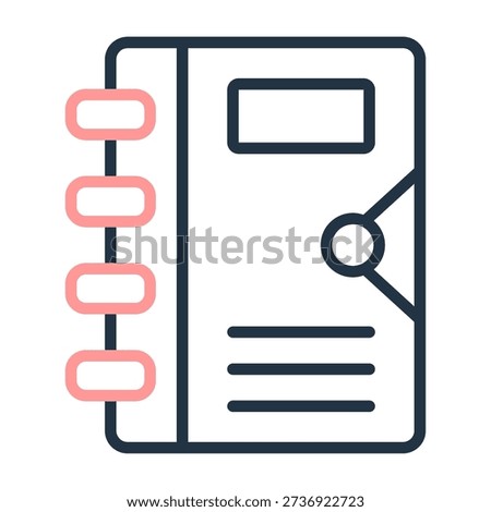 Binder Icon Line Color Design Vector Illustration
