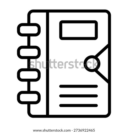 Binder Icon Line Design Vector Illustration