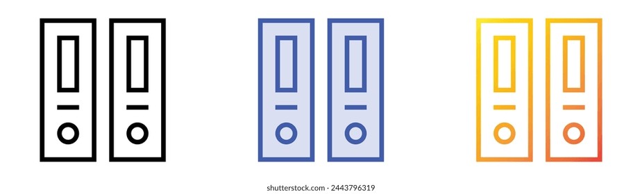 binder icon. Linear, Blue Fill and Gradient Style Design Isolated On White Background
