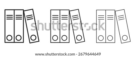 Binder icon, outline sign, linear symbols