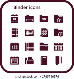 conjunto de iconos del enlazador. 16 iconos de carpetas rellenados. Calendario incluido, carpeta, iconos de bloc de notas