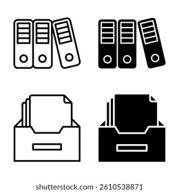 Binder icon set. archive sign. Flat illustration of icons on a white background