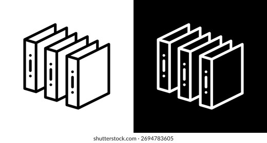 Conjunto de iconos de carpeta. Diseño De Línea Limpia Con Versiones Claras Y Oscuras Para Un Uso Versátil.