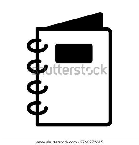 Binder Icon - Solid Black Glyph Icons For School and Education