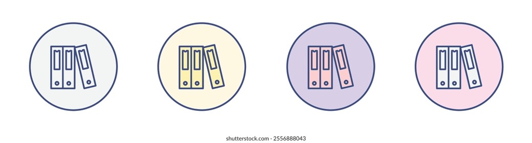 Binder icon Thin line flat illustration