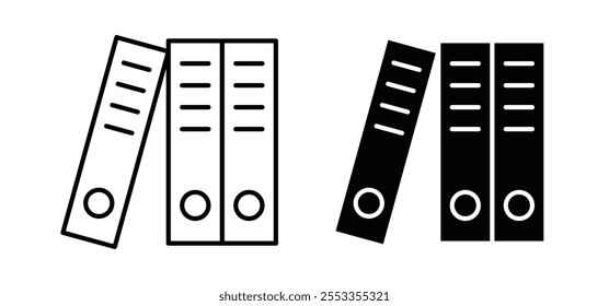 Iconos de la carpeta en estilo relleno y delineado negro