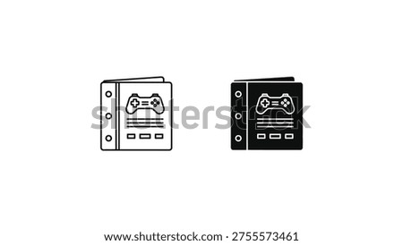 Binder icons featuring game controllers for gaming and technology themes