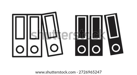Binder icons in filled, thin line, outline and strokes