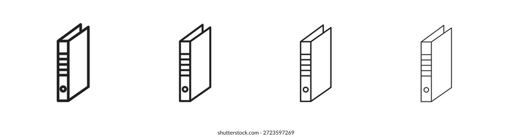 Los iconos de la carpeta delinean el diseño de Vector negro. Línea con trazo editable.