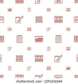 binder icons pattern seamless white background. Included editable outline calendar, notebook, paper clip icons. binder icons for web and mobile.