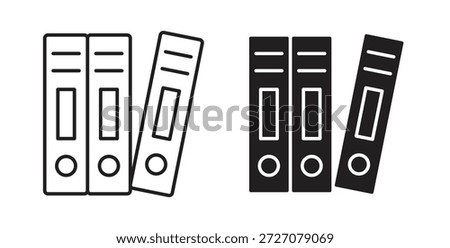 Binder icons set. Simple line vector illustration