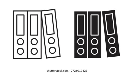 Símbolo de Vector de iconos de carpeta con trazo editable y versiones planas