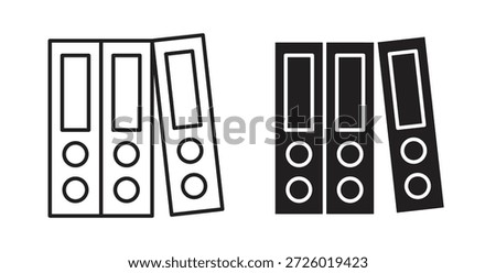Binder icons vector symbol with editable stroke and flat versions