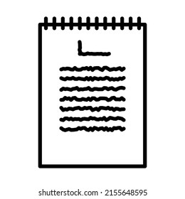 Binder Notebook Icon. Bold outline design with editable stroke width. Vector Illustration.