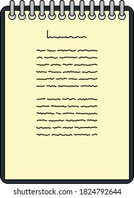 Binder Notebook Icon. Outline With Color Fill Design. Vector Illustration.