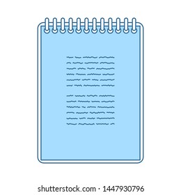 Binder Notebook Icon. Thin Line With Blue Fill Design. Vector Illustration.