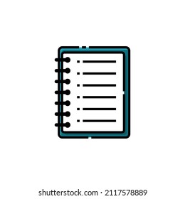 Binder Notebook Lineal Color Icon - Back to School Icon Vector Illustration.