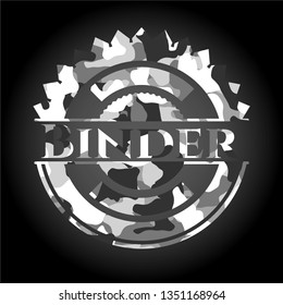 Binder on grey camo texture