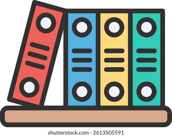 Binder Outline Filled Style Icon