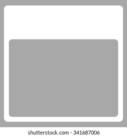 Binder Page vector icon. Style is flat symbol, white color, rounded angles, silver background.