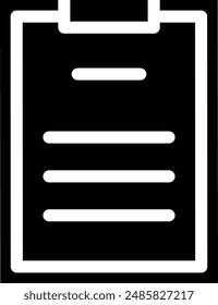 Binder and paper black silhouette icon