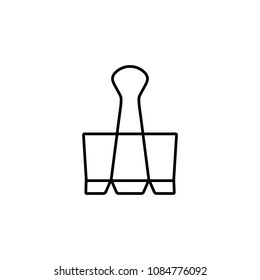 binder paper clip line vector black icon line vector black icon