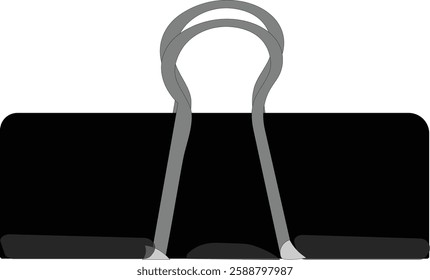 Binder paper clip silhouette vector style with white background.