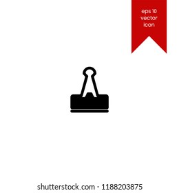 Binder, paper clip, stationary vector icon