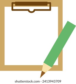 Binder, pencil, blank cute illustration