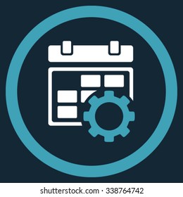 Binder Preferences vector icon. Style is bicolor flat rounded symbol, blue and white colors, rounded angles, dark blue background.