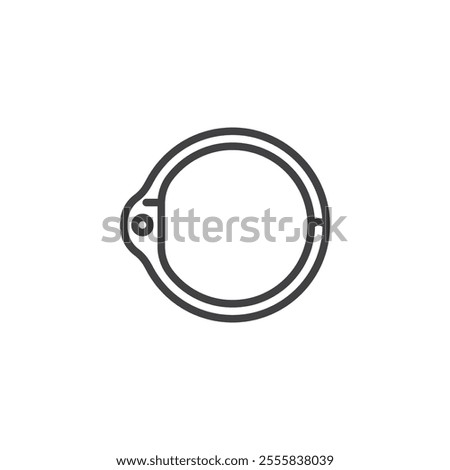 Binder Ring line icon. linear style sign for mobile concept and web design. Binder ring outline vector icon. Symbol, logo illustration. Vector graphics