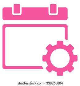 Binder Settings vector icon. Style is flat symbol, pink color, rounded angles, white background.