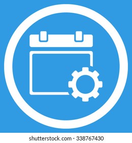 Binder Settings vector icon. Style is flat rounded symbol, white color, rounded angles, blue background.