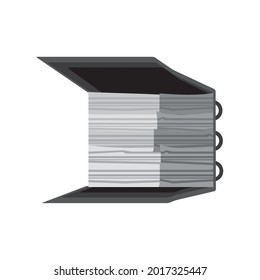 binder with spiral full papers isolated