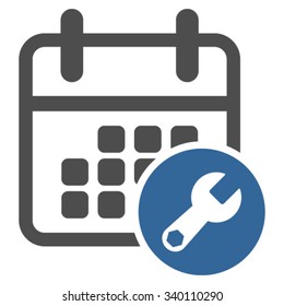 Binder Tools vector icon. Style is bicolor flat symbol, cobalt and gray colors, rounded angles, white background.