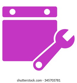 Binder Tuning vector icon. Style is flat symbol, violet color, rounded angles, white background.