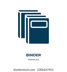 binder vector icon. binder, office, paper filled icons from flat workplace concept. Isolated black glyph icon, vector illustration symbol element for web design and mobile apps