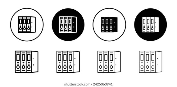 Binder vector icon set collection. Binder Outline flat Icon.
