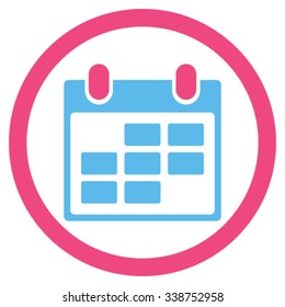 Binder vector icon. Style is bicolor flat rounded symbol, pink and blue colors, rounded angles, white background.