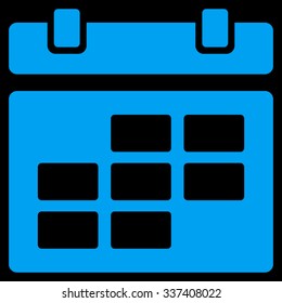 Binder vector icon. Style is flat symbol, blue color, rounded angles, black background.