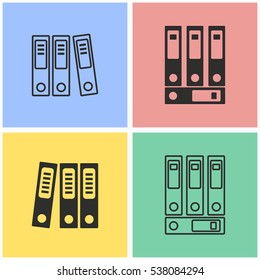 Binder vector icons set. Illustration isolated for graphic and web design.