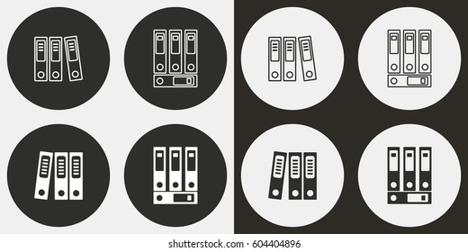 Binder vector icons set. Illustration isolated for graphic and web design.