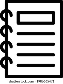 icono de línea delgada del vector del encuadernador
