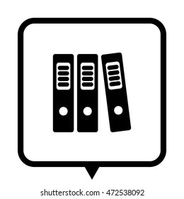 binders - black vector icon;  message bubble